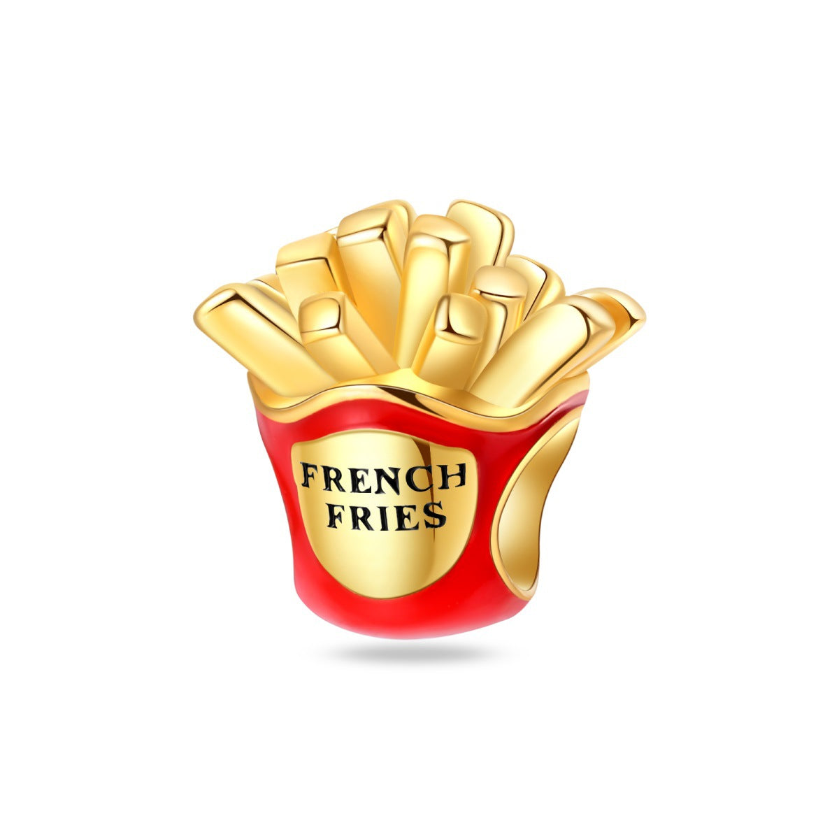French Fries Charm Hallmarked S925 Sterling Silver