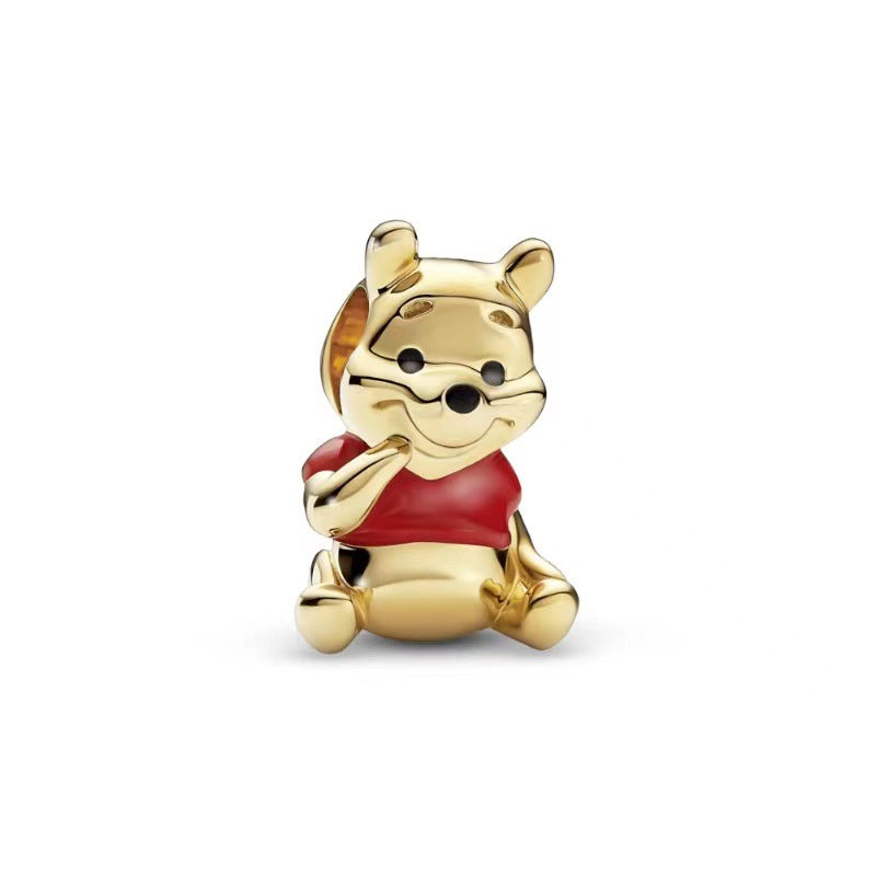 Winnie the Pooh Bear Charm Hallmarked S925 Sterling Silver