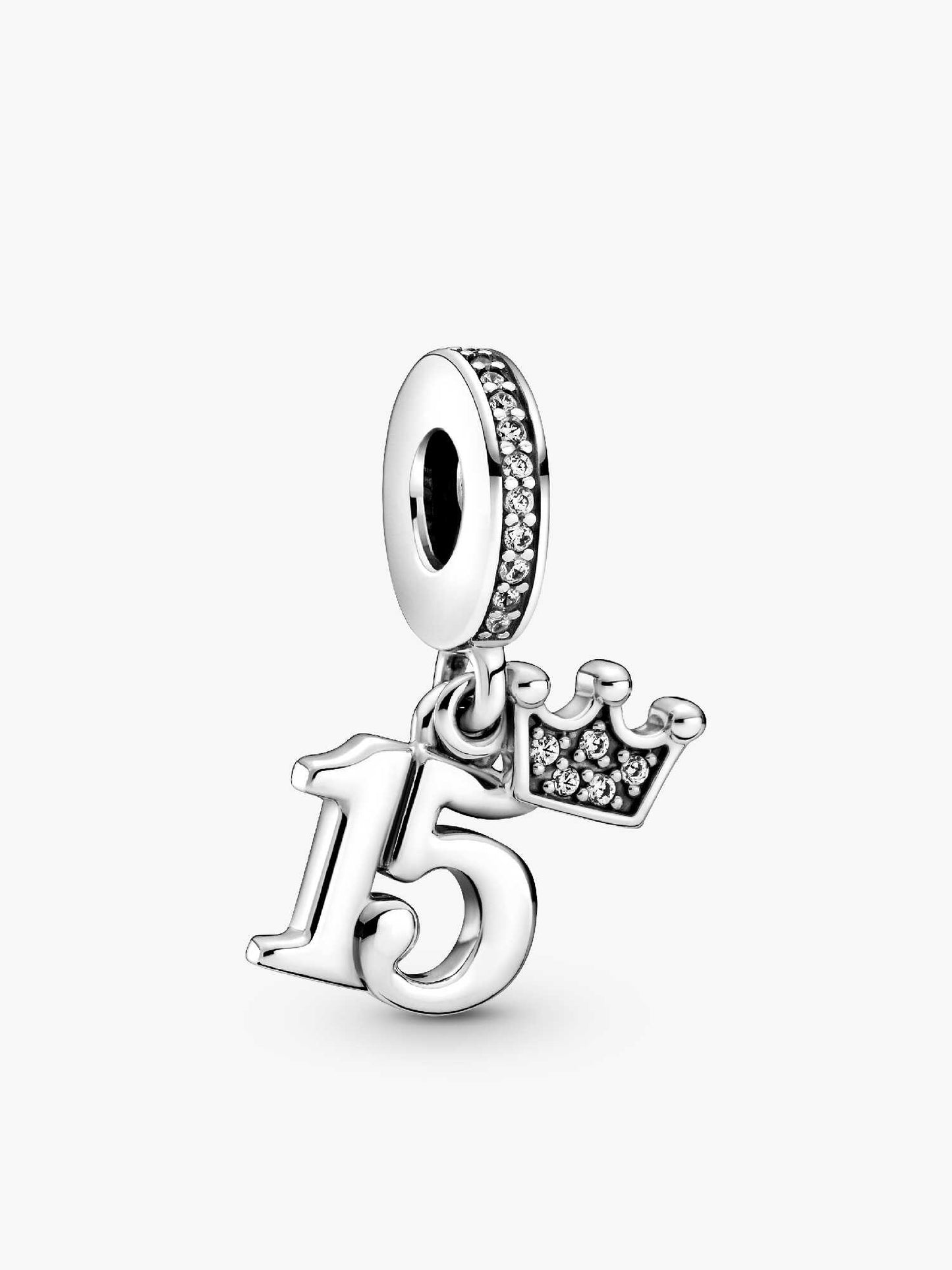 15th Birthday Dangle Charm Hallmarked S925 Sterling Silver