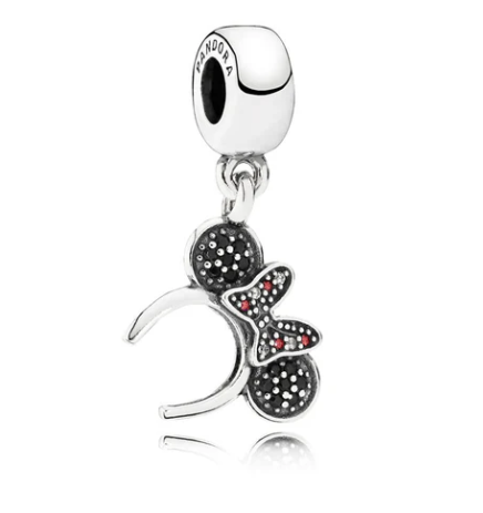 Mimi Mouse Ears Headband Charm Hallmarked S925 Sterling Silver